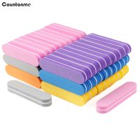 50Pcs Mix Color Mini Nail File Buffers Sponge 100/180 Grit Double Sided Sanding Block Gel Polishing Foam Manicure Nail Art Files Adhesives Tape