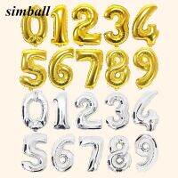 ความคิดสร้างสรรค์16นิ้ว32นิ้วซิลเวอร์โกลด์0-9จำนวนลูกโป่งฟอยล์หลักฮีเลียมบอลลูนวันเกิดงานแต่งงาน DecorBalloons วัสดุพรรคเหตุการณ์