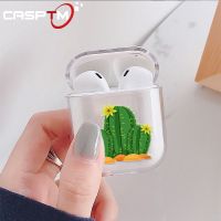 Ready Stock! Fashion Cartoon Cactus Pattern Headset Case For Apple Airpods 1/2 Bluetooth Earphone Protective Hard Cover Charging Box