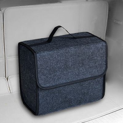 Car Storage Bag Trunk Organizer Box Felt Cloth Storage Box Auto Cargo Container Bags Multi-Pocket Tidying Bags Car Accessories Adhesives Tape