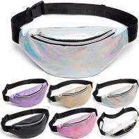 2023 female Holographic Waist Bag For Women Pink Gold Black Laser Fanny Pack Belt Chest Bag Ladies Bum Bag Unisex Banana Bags 【MAY】