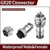 ┅✤❇ 1Set GX20 Nut Male Female Aviator Aviation Waterproof Plug Socket Connector Circular Cable 2 3 4 5 6 7 8 9 10 12 14 15Pin Fixed