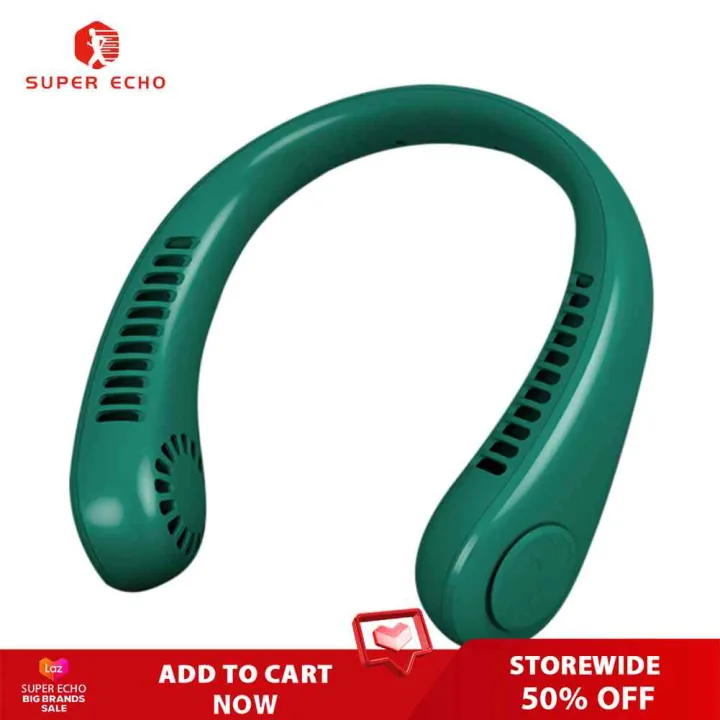 Mini Neck Fan USB Rechargeable Portable Bladeless Fan Neck Air