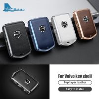 โครงเปลือกนอกเคส Kunci Remote Mobil หนังวัวโลหะสำหรับ Volvo XC60 XC40 XC90 S90 V60 S60 V90พวงกุญแจห้อย2010-2022ตัวป้องกันที่ยึด