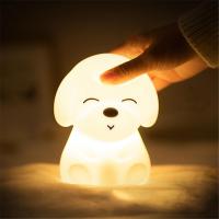 【✆New✆】 jiangyi ไฟไฟ Led กลางคืนสีสันสดใสรูปสัตว์ไฟชาร์จusb ซิลิโคนนิ่มลายการ์ตูนสุนัขโคมไฟห้องนอนกลางคืนสำหรับเด็กๆ