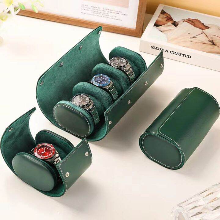 พร้อมส่ง-กล่องใส่นาฬิกาพกพา-ขนาด-1-2-3-เรือน-กล่องนาฬิกา-watch-box-กล่องเก็บนาฬิกาข้อมือ-กล่องของขวัญ-travel-watch-case