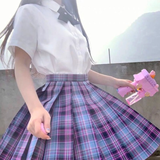ঔৣ (SẴN) Chân váy JK dài dáng xòe xếp ly kẻ caro phong cách học sinh Nhật  Bản V00040 ঔৣ | Shopee Việt Nam