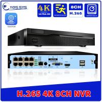 8MP 8CH 4K POE NVR เครื่องบันทึกวีดีโอ H.265กล้องเสียง IP P2P กล้องวงจรปิด ONVIF ใช้ได้กับ J44กล้องวงจรปิด DAHUA HIKVISION