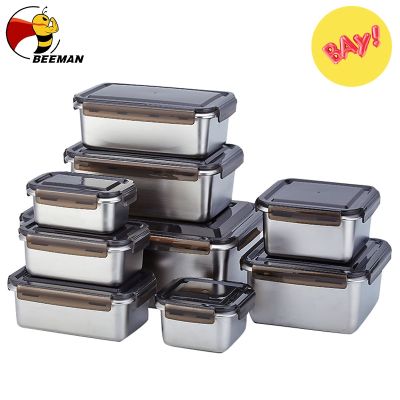 hot【cw】 BEEMAN with Sealed Lid Food Storage Containers Freezer Dishwasher Oven Safe for Bento