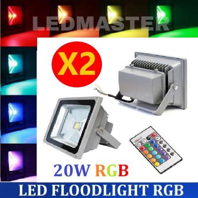 X2 เเพ็คคู่ สุดคุ้ม !! LED Flood Light RGB 20W โคมไฟสปอร์ตไลท์สลับเปลี่ยนสีเองอัตโนมัติ ให้แสงสีสวยงาม ควบคุมการใช้งานด้วยรีโมทคอนโทรล จำนวน 2 ชิ้น