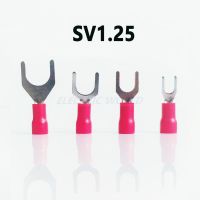 100pcs Wire connector Fork Spade Crimp Insulation Terminal SV1.25-3 SV1.25-4 SV1.25-5 SV1.25-6 Wire Cable Connector terminal