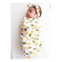 OMG★2PcsSet Newborn Swaddle Blanket Baby Cocoon Sleeping Bag Muslin Wrap Head