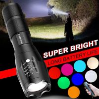 Color Lantern Rgb Flashlight 18650 Rechargeable Battery Light Bulb That Changes Color 100000 Lumens Powerful Tactical Lanterns Rechargeable  Flashligh