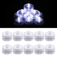 【CW】12pcs Waterproof LED Candle Lamp, Submersible Tea Lights Wedding Party Bar Table Mood Lamps Skateboard Underglow Lights