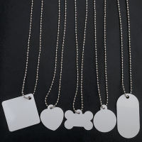 DIY Sublimation Metal Blanks Jewelry Necklace Mens DIY Pendant 2-sides WHite Aluminum Sublimation Tags For Personalized