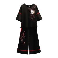 Ice Chinese Style Two-Piece Set Large Size Womens TZ-10 Han Chinese Clothing Suits Han Elements Republic of China National Fashion Tang Suit Ethnic Style Two-Piece Japanese StyleS M L XL 2XL 3XL 4XL 5XL