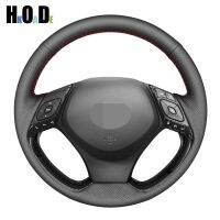 DIY Black Hand-stitched Artificial Leather Car Steering Wheel Cover For Toyota Izoa 2018 2019 C-HR CHR 2016-2019 car Accessories