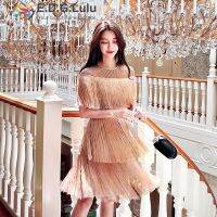 fringe dress vintage elegant sexy party club wear beach mesh tight streetwear sundress runway women summer dress 2022 tassel