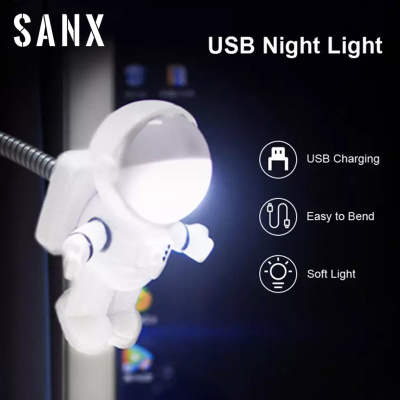 SANX LED Table Light Astronaut Spaceman USB Lamps Mini Night Light Bed Nightlight Energy Saving 30 cm Gooseneck Table Light Reading for Laptop PC Desk