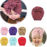 (Hot clothes)ผ้าโพกหัว Bando Bayi สีทึบสำหรับเด็กทารกผ้าคอตตอน Aksesoris Rambut Bayi หมวกบีนนี่เด็กทารกหญิงแรกเกิด