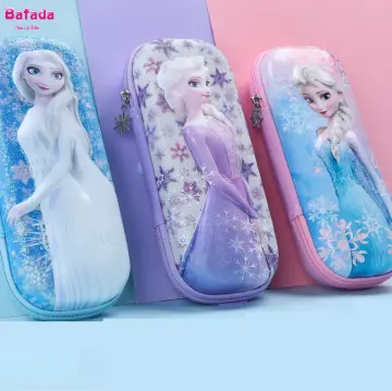 Bafada 3D Stereoscopic Frozen 2 Elsa Princess Pencil Bags Children's  Stationery Box Cute Pencil Case Multifunctional Large Capacity Double  Smooth Zipper For 1-6 Grade Students