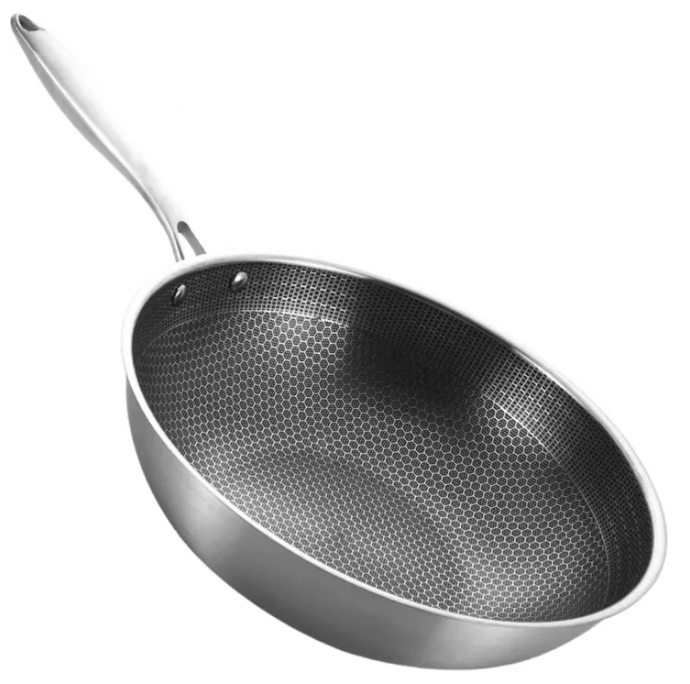 32cm Stainless Steel Nonstick Frying Pan Honeycomb Stainless Skillet ...