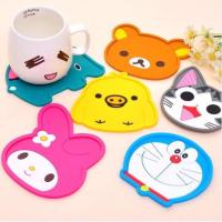 【Ready Stock】5pcs Cartoon Creative Coaster Non-slip Soft Rubber Coaster Cute Heat Insulation Anti-scald Mat Teacup Mat