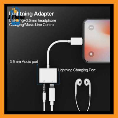 2 in 1 3.5mm Jack Audio Adapter Charger for Iphone Earphone Headphones Connector