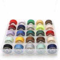 25 Pieces Set Plastic Sided Size A Bobbin Thread For Sewing Machine Polyester 50S/3 Thickness 60 Meters Long Quilting