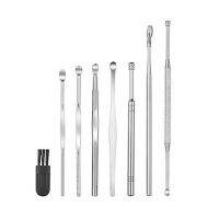 8pcs Stainless Steel Ear Wax Remover Earpick Ear Cleaner Set for Individual Health Care