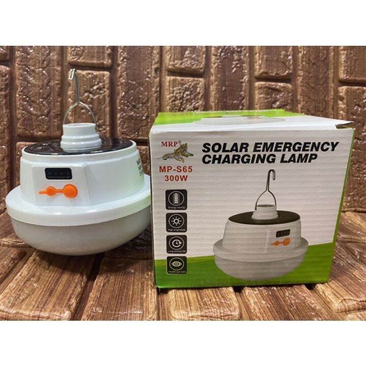 ไฟโซล่าเซลล์-mrp-mp-s65-solar-emergency-หลอดไฟพกพา-300วัตต์-ftee78-แสงสีขาว-หลอดไฟ-led-หลอดไฟฉุกเฉิน-น้ำหนักเบา-พกพาง่าย-หลอดไฟสว่างมาก-ชาร์ทไฟบ้านได้-ทน