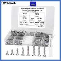 OWMXZL 420Pcs M3 สกรูไม้หัวแบน Phillips ไดรฟ์หัว countersunk เหล็กไร้สนิม สกรูคละแบบ ประกอบด้วยพุกสกรู M6 20ชิ้น เงินสีเงิน ชุดอุปกรณ์ยึด เฟอร์นิเจอร์สำหรับตกแต่ง