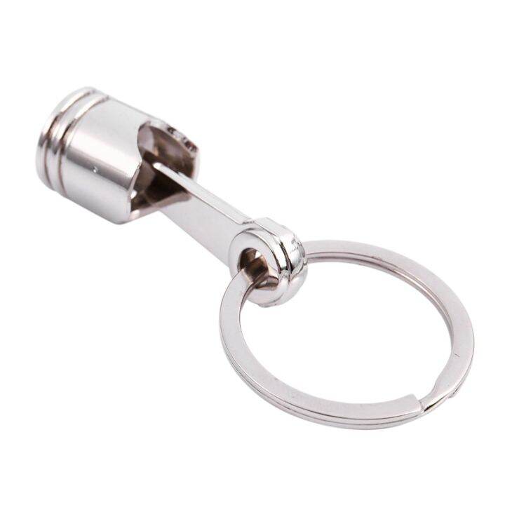 trendy-car-engine-piston-keyring-chain-keychain-key-fob-silver