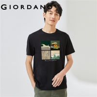 GIORDANO Men Geto2.Net Series T-Shirts Crewneck Short Sleeve Summer Tee Comfy 100% Cotton Print Fashion Casual T-Shirts 91092252