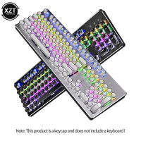 104PcsSet PBT Universal Round Key Cap Keycaps for Cherry MX Mechanical Keyboard Universal Backlit Round Design.