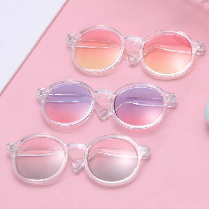 กระจกที่มีสีสันกรอบทรงกลมแว่นตาตุ๊กตาแว่นตาแมวแว่นตาสัตว์เลี้ยงสำหรับตุ๊กตา-blythe-ตุ๊กตาเสื้อผ้าอุปกรณ์เสริม