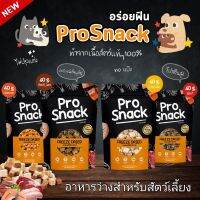 Pro snack ขนมและอาหารว่าง ทำจากเนื้อสัตว์แท้ๆ สำหรับสุนัข แมว และสัตว์เลี้ยงประเภทกินเนื้อสัตว์ทุกชนิด 40กรัม (PT)