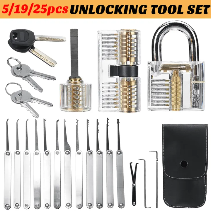 【5/19/25pcs】( Allinone) Lock Picking Set Unlocking Tool Set Locksmith