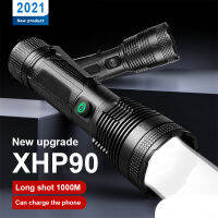 10000LM วิชาชีพ LED XHP90ซูมไฟฉายชาร์จ USB 18650หรือ26650แสงแฟลชกันน้ำยุทธวิธีโคมไฟป้องกันไฟฉาย