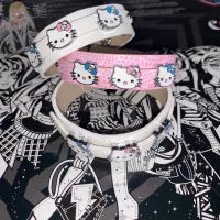 Kitty bracelet homemade Millennium y2k Shibuya hottie punk leather bracelet