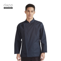 dapp Uniform เสื้อเชฟแบบซิปแขนยาวเจฟ Jeff Navy Zipper Longsleeves Chef Jacket สีน้ำเงิน (TJKN1004)