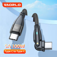 VAORLO 180หมุนได้รอบ60W/100W ชนิด C เป็นพิมพ์ C USB สายชาร์จเร็ว C ถึง USB C ชาร์จเร็วสายชาร์จ1M/1.8M Type C สายเคเบิลสำหรับซัมซุง S21 S23 OPPO Xiaomi