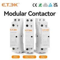 ETEK Din Rail Household Modular AC Contactor 220v เฟสเดียว 2P 2no 2nc 1no 1nc 25A 20A 16A สําหรับระบบอัตโนมัติ EKMF