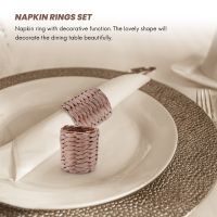 Napkin Rings,Water Hyacinth Napkin Holder Rings - Rustic Napkin Rings for Birthday Party, Dinner Table Decoration