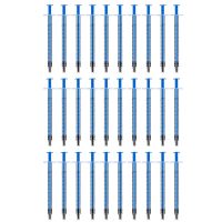 ▽ 30 Pack 1Ml Plastic Syringe With Measurement For Medicine Student Refilling Feed Pets Oil Or Glue Applicator