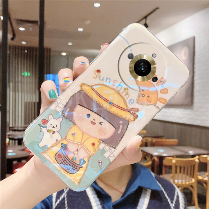 เคสใส่โทรศัพท์สำหรับ-realme11การ์ตูนน่ารักดวงอาทิตย์ดอกไม้บลูเรย์-rhinestone-softcase-realme-11-11-pro-11-pro-ลายฝาหลัง-realme-11pro-plus-2023