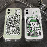 IPhone Case HD Acrylic Hard Case High Clear Case Luxury Metal Button Protection Camera Shockproof Doodle Comics Compatible with IPhone 14 Pro Max 13 Pro Max