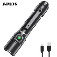 APLOS T02 1800 Lumens Tactical Flashlight  18650 Rechargeable LED Flashlight Torch for Emergencies  EDC  Searching  Lanterna Rechargeable  Flashlights