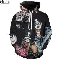 HX โลหะKISS ร็อคแบนด์พิมพ์ 3D Hoodie ผู้ชายผู้หญิงกีฬาสวมใส่ฤดูใบไม้ร่วงแขนยาว Pullover แฟชั่นตลก Hoodie Drop Shipping