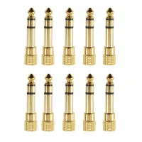 10Pcs 6.3Mm To 3.5Mm Stereo Headphone Audio Adapter Plug 3.5Mm Jack To 6.5Mm Headphone Audio Adapter